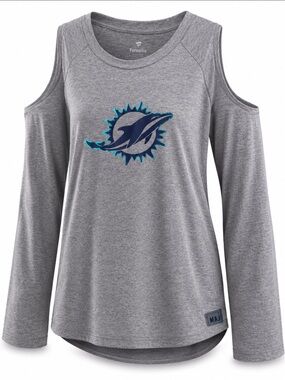 Fanatics Miami Dolphins ‘Team Ambition’ Cold-Shoulder T-Shirt